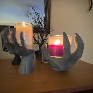 Demon Hand Halloween Candle Holder / Cute Creepy Spooky Seasonal Decoration