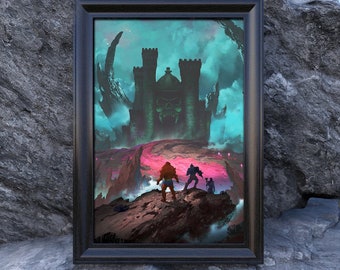 He-Man MOTU Print Castle Grayskull Poster - 80s - Gift for Dad - Masters of the Universe - Skeletor - Action Figure, Gift for Him, Wall Art