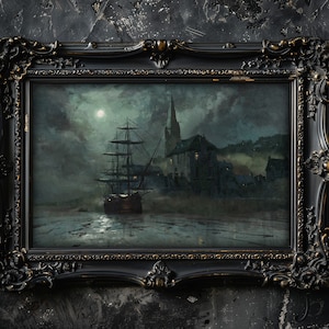 Lovecraft Poster - Viktorianische Wandkunst - Piratenschiffdruck - Nautische Kunst - Gothik Dekor - Gruselige Kunst - Gruselige Wandkunst