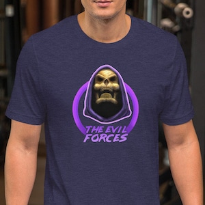 Mens Skeletor T-shirt - Vintage 80s Cartoon T-shirt - Masters of the Universe - Retro He-Man