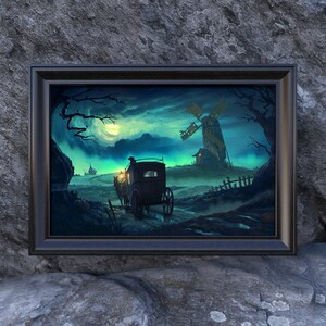 Halloween Vintage Disney Sleepy Hollow - Halloween Print - Spooky Art - Disney Art - Spooky print - Creepy Halloween art