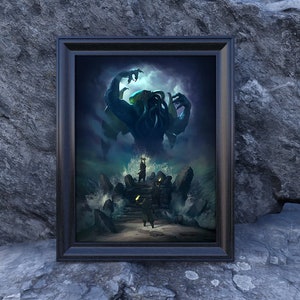 Lovecraft - Cthulhu Poster - Cthulhu Art Print - Lovecraft art - Horror Poster