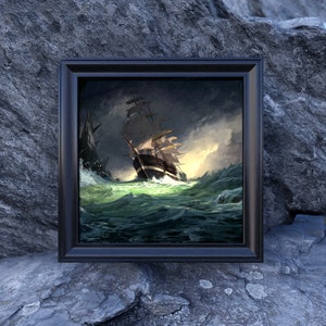 Pirate Ship Print -  ship painting - boat painting - sailing ship - marine painting