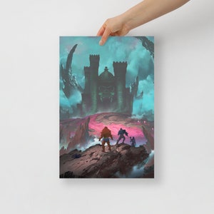 He-Man Print Castle Grayskull Poster dessins animés des années 80 impression dart cadeau des années 80 Masters of the Universe Affiche murale 18×24 pouces