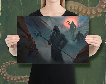 Lovecraft art Painting- Affiche Cthulhu - Cthulhu Art Print - Lovecraft art - Horror Poster - Tentacules