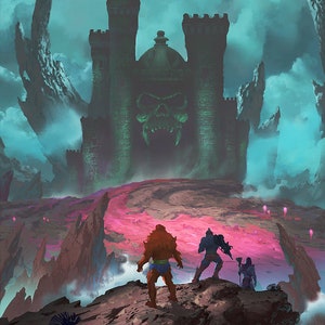 He-Man Print Castle Grayskull Poster dessins animés des années 80 impression dart cadeau des années 80 Masters of the Universe Affiche murale image 2