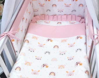 dusky pink cot bedding