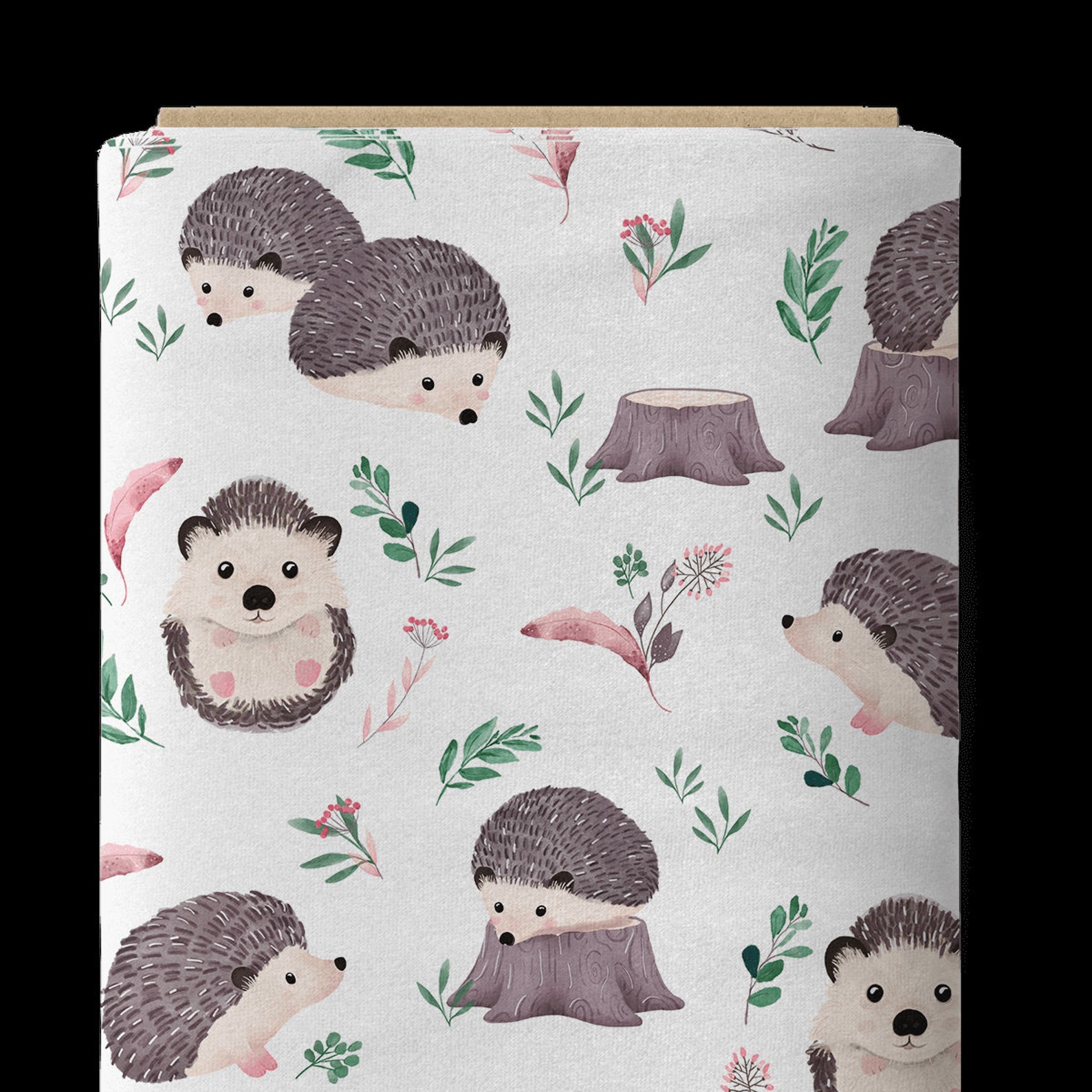 Woodland cotton baby bedding set digital print hedgehog pink Etsy