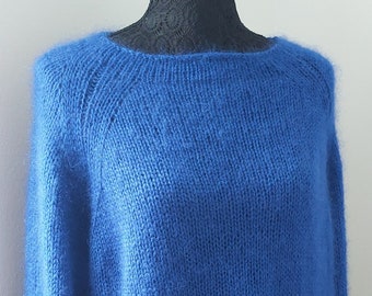 Sweater hand-knitted cashmere, mohair/silk, sweater oversize, unique, one-of-a-kind