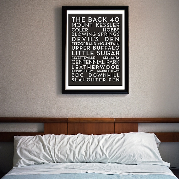 Northwest Arkansas Mountain Bike Trail Names Poster