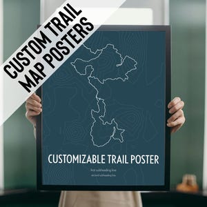 Aangepaste routekaartposter – mountainbiken, wandelen, hardlopen, fietsen – je aangepaste routegegevens en locaties op je eigen unieke poster