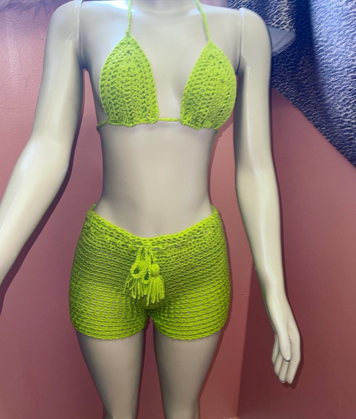 Crochet two piece short set Etsy