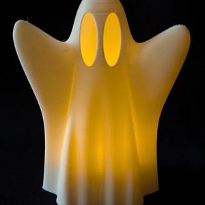 Spooky White Ghost Votive Cover - LED Candle Holder - Glows for Halloween Decor - Cute Haunted House Prop, Perfect for Parties and Gifts