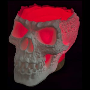 Halloween Skull Candy Dish – Spooky, Halloween, Skull - Lit Candy Holder – Haunted House Accessory