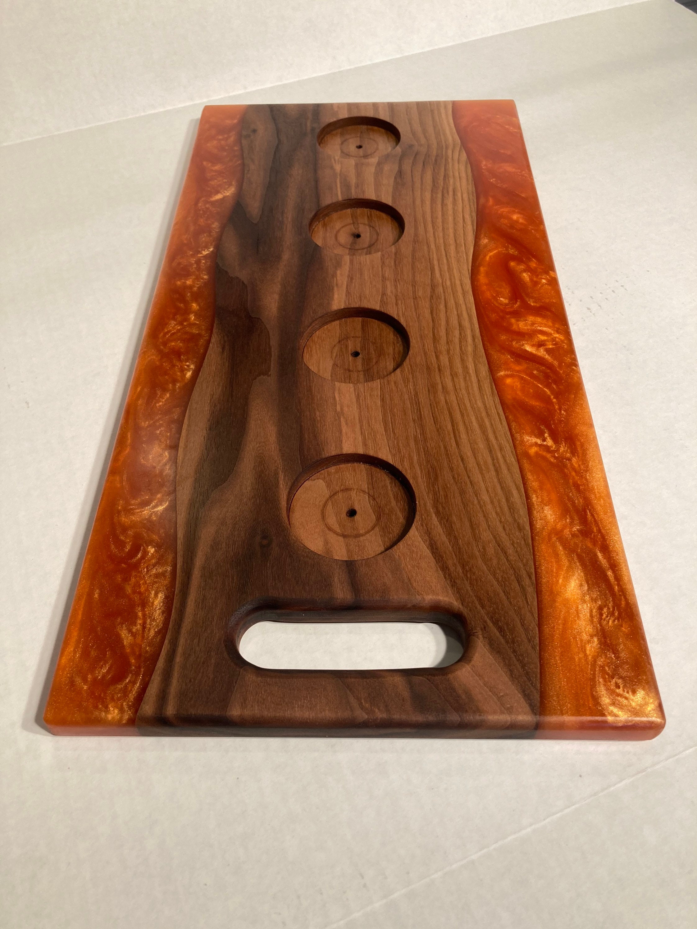 Walnut and Epoxy Beer Flight Boardsserving Tray Resin Etsy