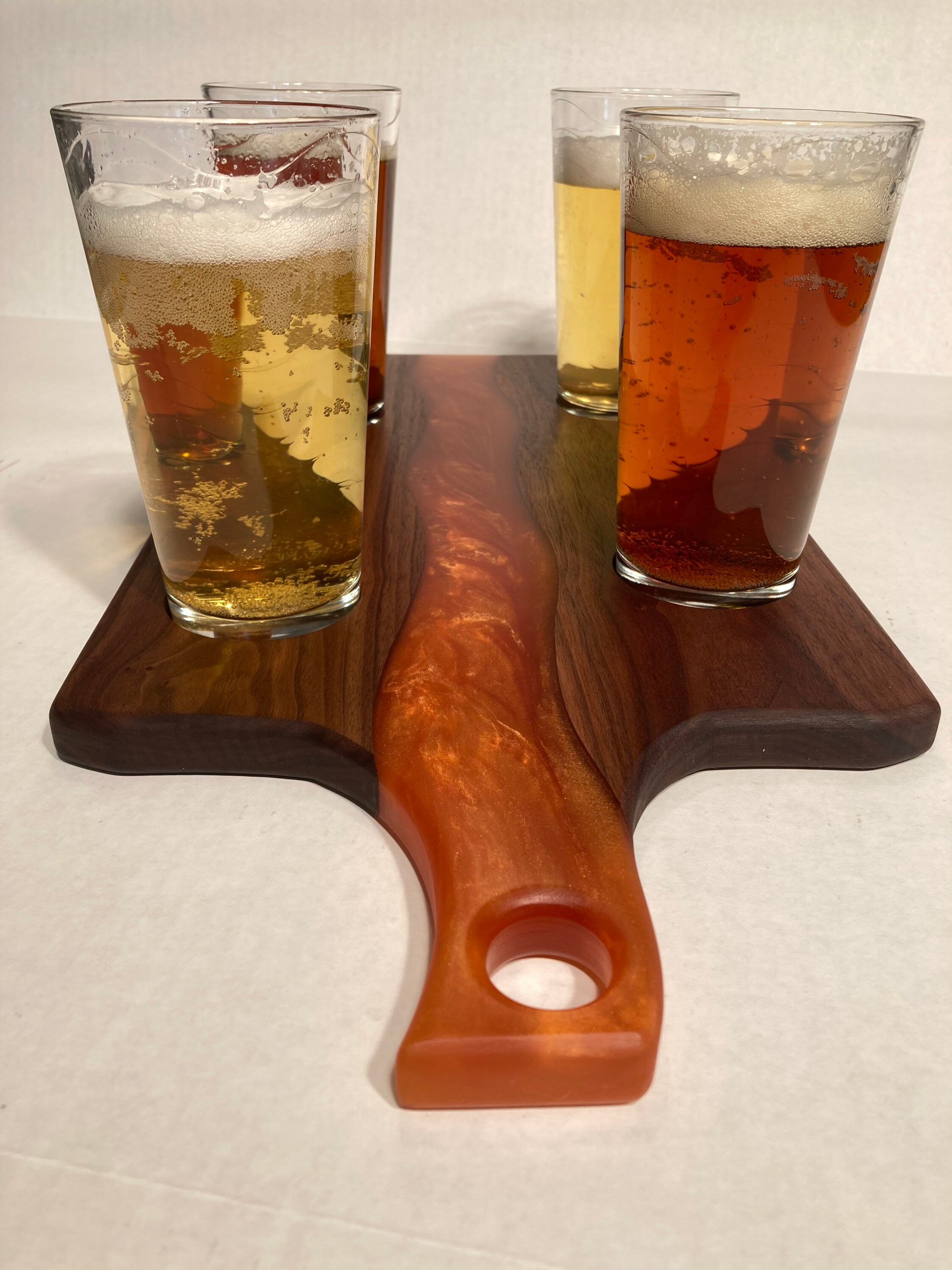 Walnut and Epoxy Beer Flight Boardsserving Tray Resin Etsy