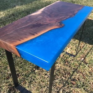 Walnut and epoxy end table, side table, coffee table, river table (Custom Orders Avail)