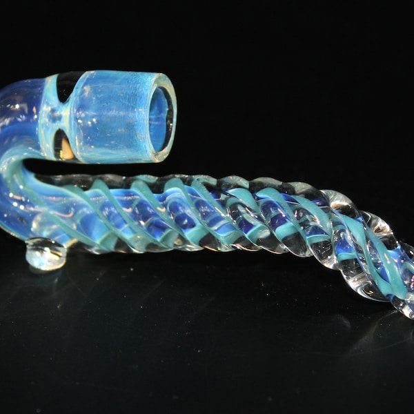 4" Unicorn Stem Sherlock AQUA TEAL BLUE Small Bowl Tobacco Smoking Glass Pipe pipes