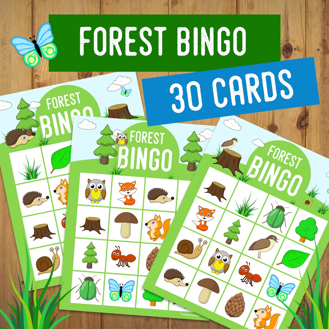 forest-bingo-game-30-bingo-cards-woodland-animals-and-etsy