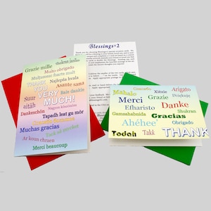 Thankfulness from Around the World by BlesssingsX2 - Multi-language Thank You Cards - Set of 2 folding cards