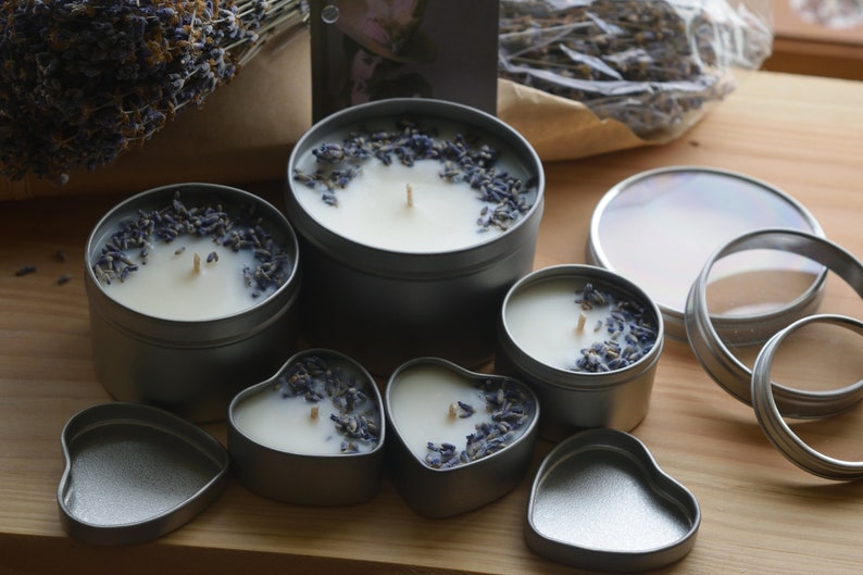 Birthday gift 100/% soy wax Set of 5 candles Vegan candle Tin Candle. Set of lavender candles Natural candles