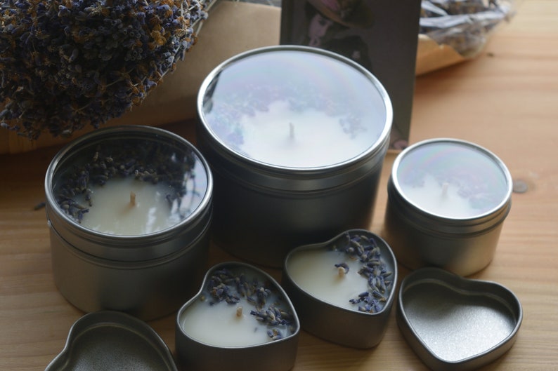 Birthday gift 100/% soy wax Set of 5 candles Vegan candle Tin Candle. Set of lavender candles Natural candles