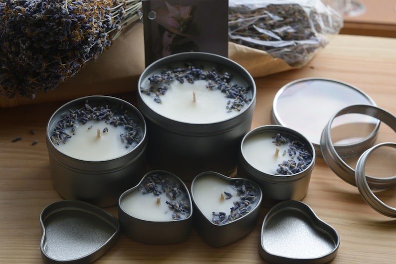 Birthday gift 100/% soy wax Set of 5 candles Vegan candle Tin Candle. Set of lavender candles Natural candles