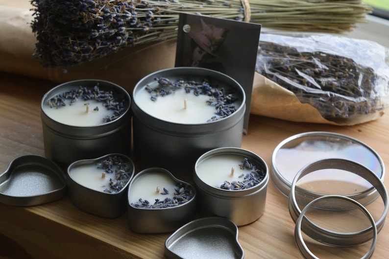 Birthday gift 100/% soy wax Set of 5 candles Vegan candle Tin Candle. Set of lavender candles Natural candles