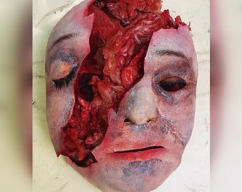 Eng masker / Horrormasker / Masker Bloed en ingewanden / Ongevallenmasker / Medisch masker / Chirurgiemasker / Griezelig masker / Cosplaymasker / Kunstmasker / Halloweenmasker