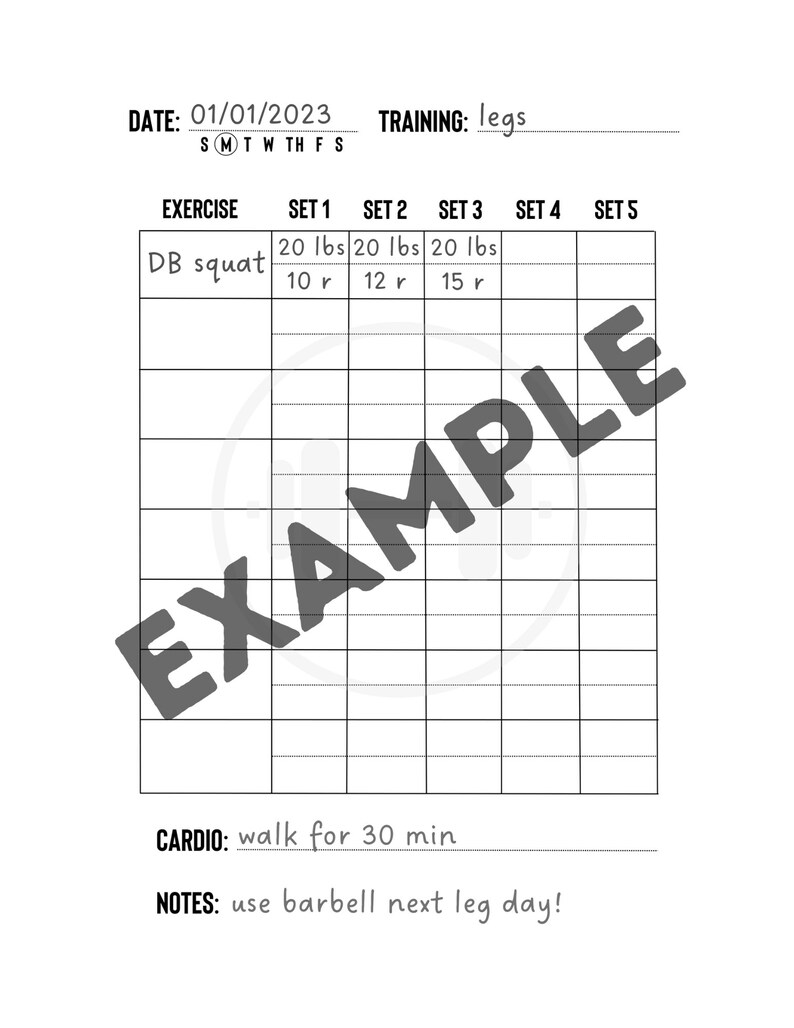 Printable Workout Journal Exercise Tracker, Printable Tracker, Tracker
