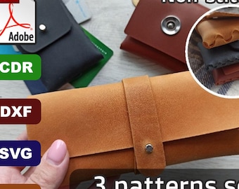 3 Non-stitched Leather Patterns - DIY - Pdf Download - svg, dxf, ai, cdr Files for Laser Cutting