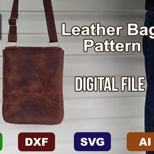 Sac simple | Motif de sac à bandoulière en cuir | Modèle PDF de petit sac à bandoulière + fichiers découpés au laser | Sac en cuir DIY pour homme | Sac minimaliste