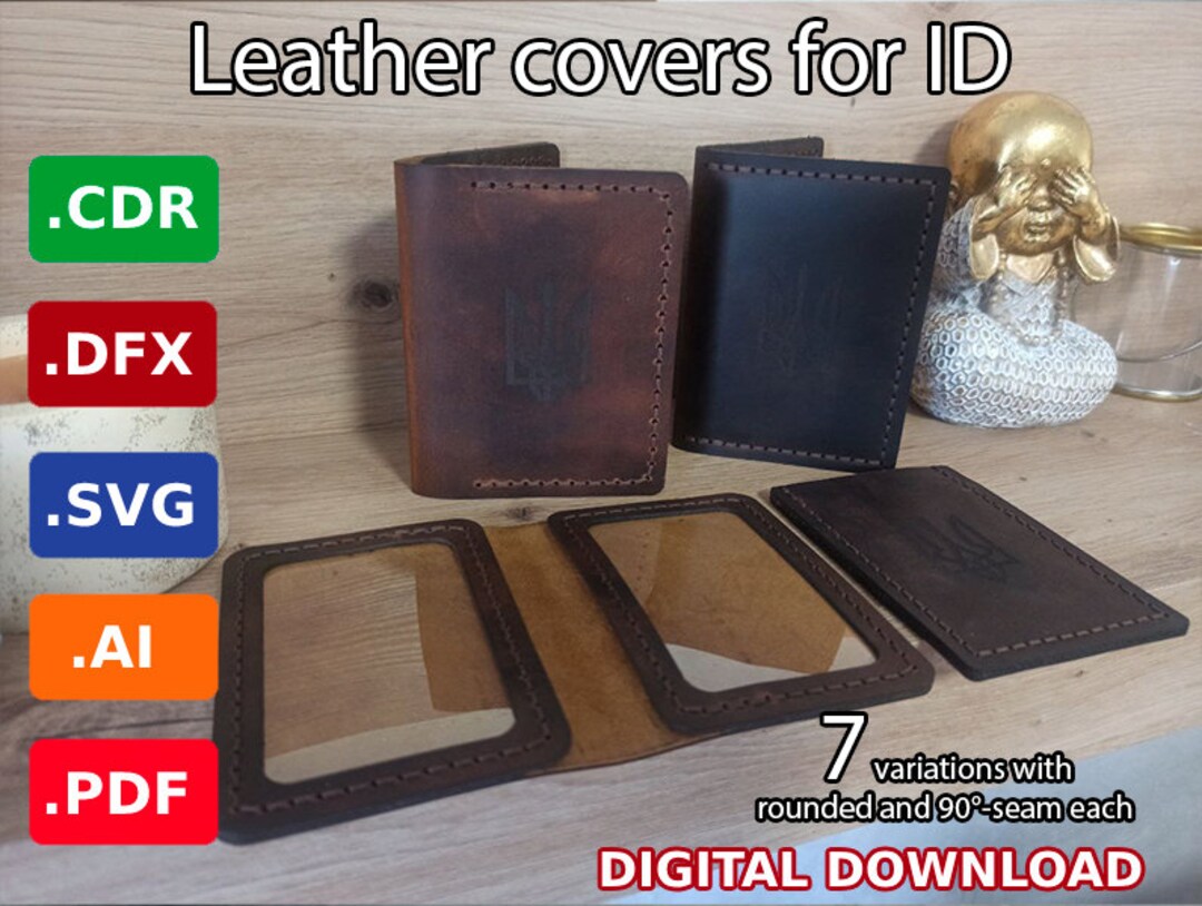 Leather Covers for ID - Pattern - DIY - Pdf Download A4 and US Letter ...