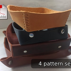 4 leather trays - Pattern - DIY - Pdf Download