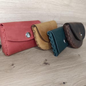 4 Non-stitched Leather Patterns - DIY - Pdf Download - svg, dxf, ai, cdr Files for Laser Cutting - no sew cardholder, coin purse image 15