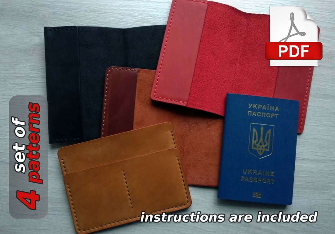 Leather Passport Cover Patterns Easy DYI Pdf Download Etsy