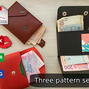 3 carteras de cuero - Patrón - DIY - Descargar Pdf (svg, cdr, dxf agregado)