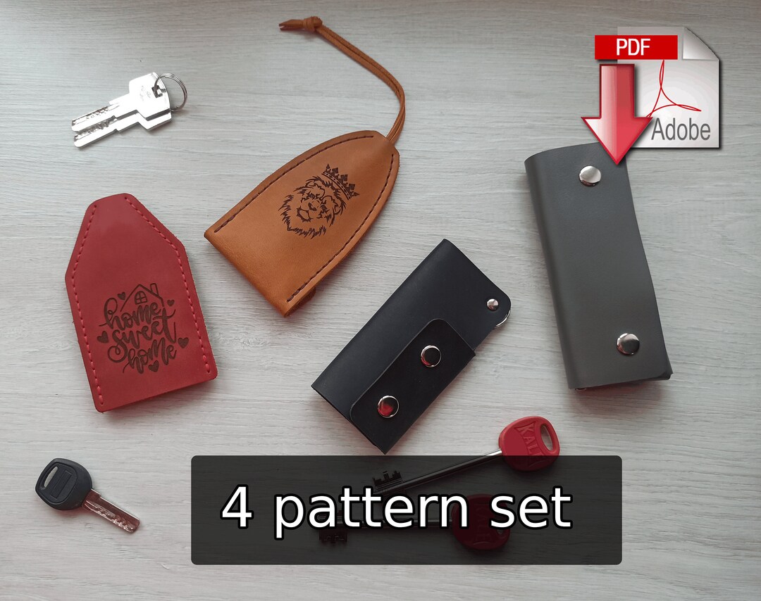 3 Leather Key Holders Pattern DIY Pdf Download Etsy