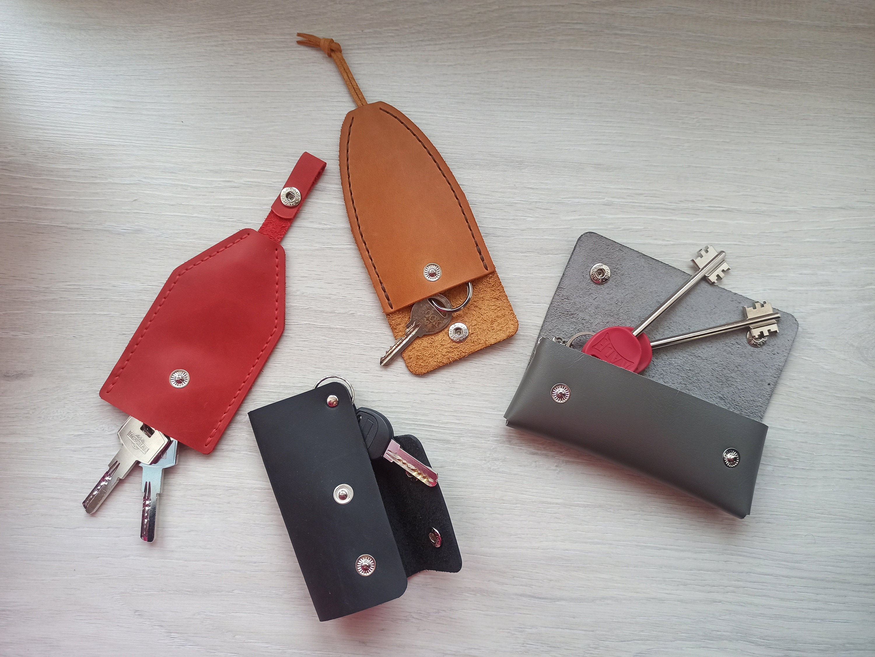 3 Leather Key Holders Pattern DIY Pdf Download Etsy Australia