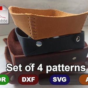 4 leather trays - Pattern - DIY - Pdf Download - svg - cdr - ai - dxf