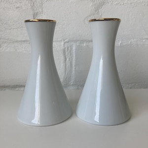 Vintage Winterling Porcelain Vases: Gold Rim, German Design, 1970s