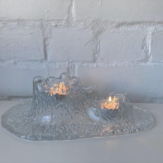 Vintage Muurla Glass Candleholder: Castello Romantica Series, Finnish Design