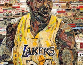 Cigar Band Collage | Kobe Bryant |LAKERS | Basketball | NBA | Sports | Athletics, Athlete | Celebrity | Art, Artist | Gashunin