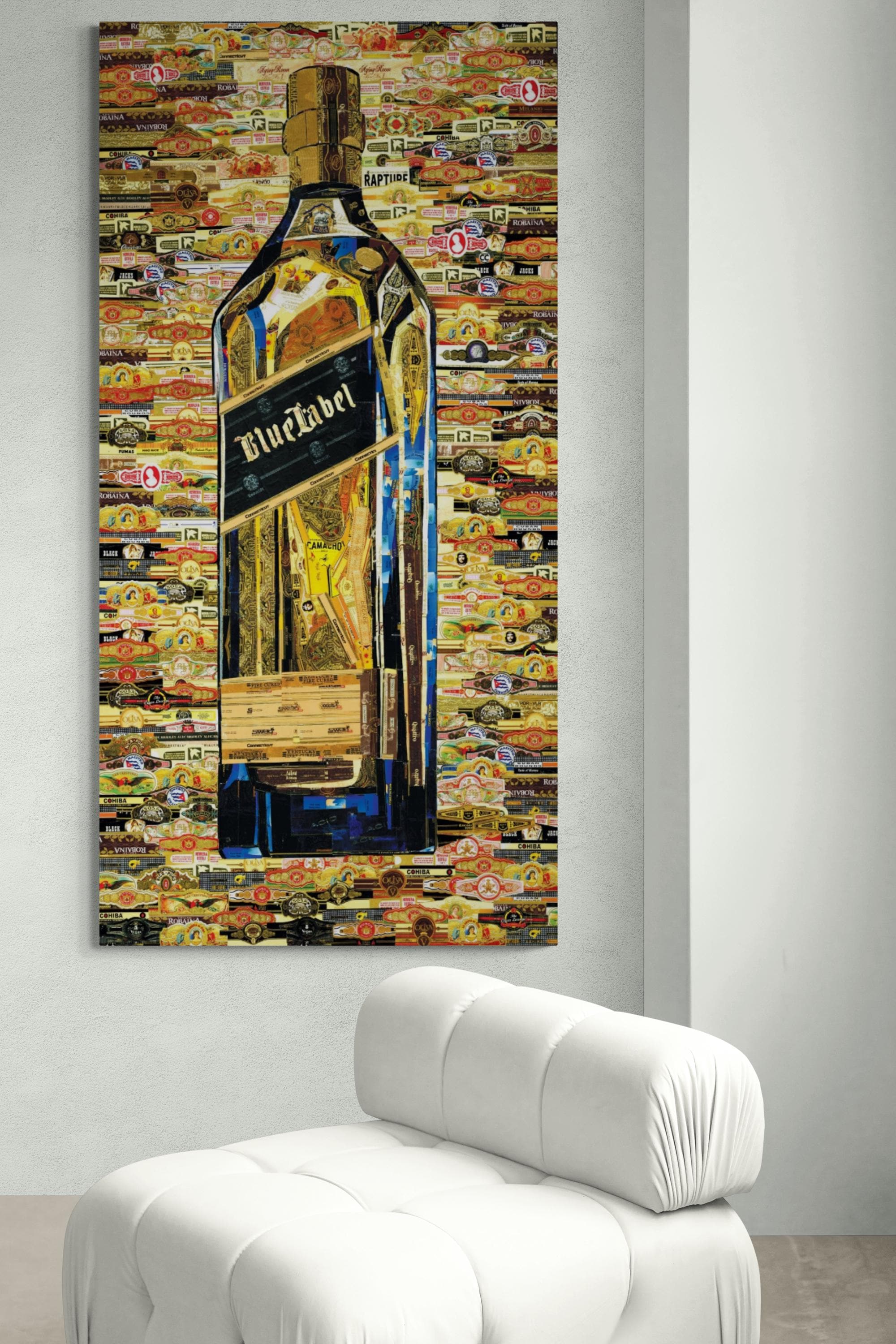 Cigar Art Collage Johnnie Walker Blue Label - Etsy