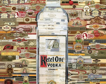 Cigar art collage vodka Ketel One