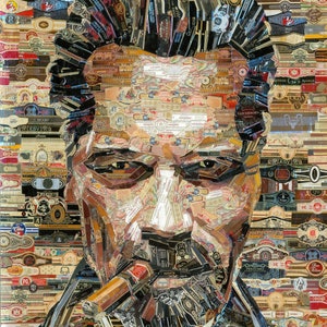 Gift for husband Cigar gift for him Wall décor Cigars art cigar lounge Man cave Man gift Home decor Cigar lounge Cigar collage