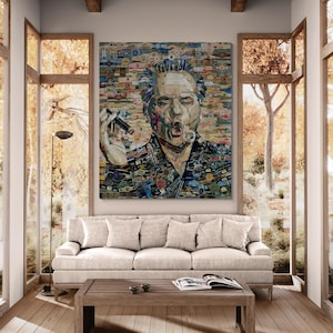 Jack Nicholson Cigar Band Collage Print - Man Cave Art