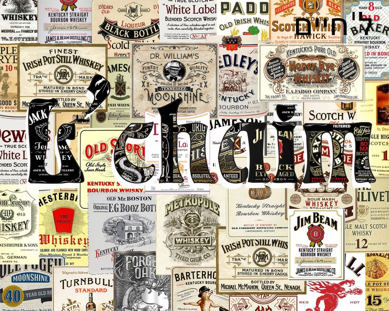 L'Chaimל'חיים Collage made of whisky labels image 1