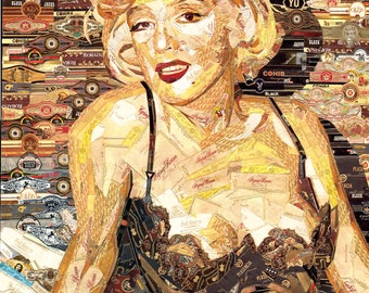 Marilyn Monroe cigar band collage