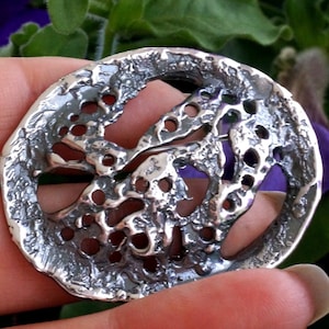 Large Silver Brooch – Statement Pin for Women – Unique Handmade Jewelry – Gift for Her – Bold Vintage Style Brooch